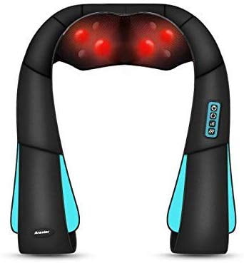 Arealer Neck Massager with Heat Shiatsu Massager for Neck Shoulder Back with Speed and Bi-Direction Control Back Massager with Deep Kneading for Car Office Home