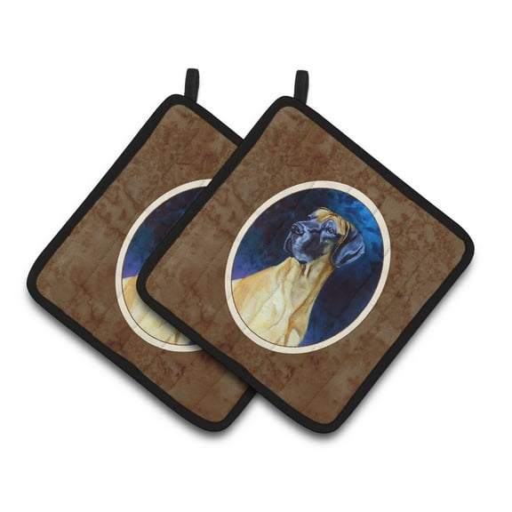 Carolines Treasures 7277PTHD Great Dane Pair of Pot Holders , 7.5HX7.5W, multicolor
