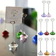 thumbnail image 1 of Travelwant Crystal Diamond heart Shape Card Holders Memo Holder Stand Card Photo Picture Note Clip Holders Cards Bulk for Wedding Party Table Number Name Sign-4.72" x 1.57" x 1.57", 1 of 7