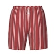 thumbnail image 4 of Lsque Mens Swim Trunks Stripes Red White Pattern - Bathing Suit Compression Liner - Beach Swim Shorts Swimwear - (S-3XL) - Stretch Quick Dry -XX-Large, 4 of 9