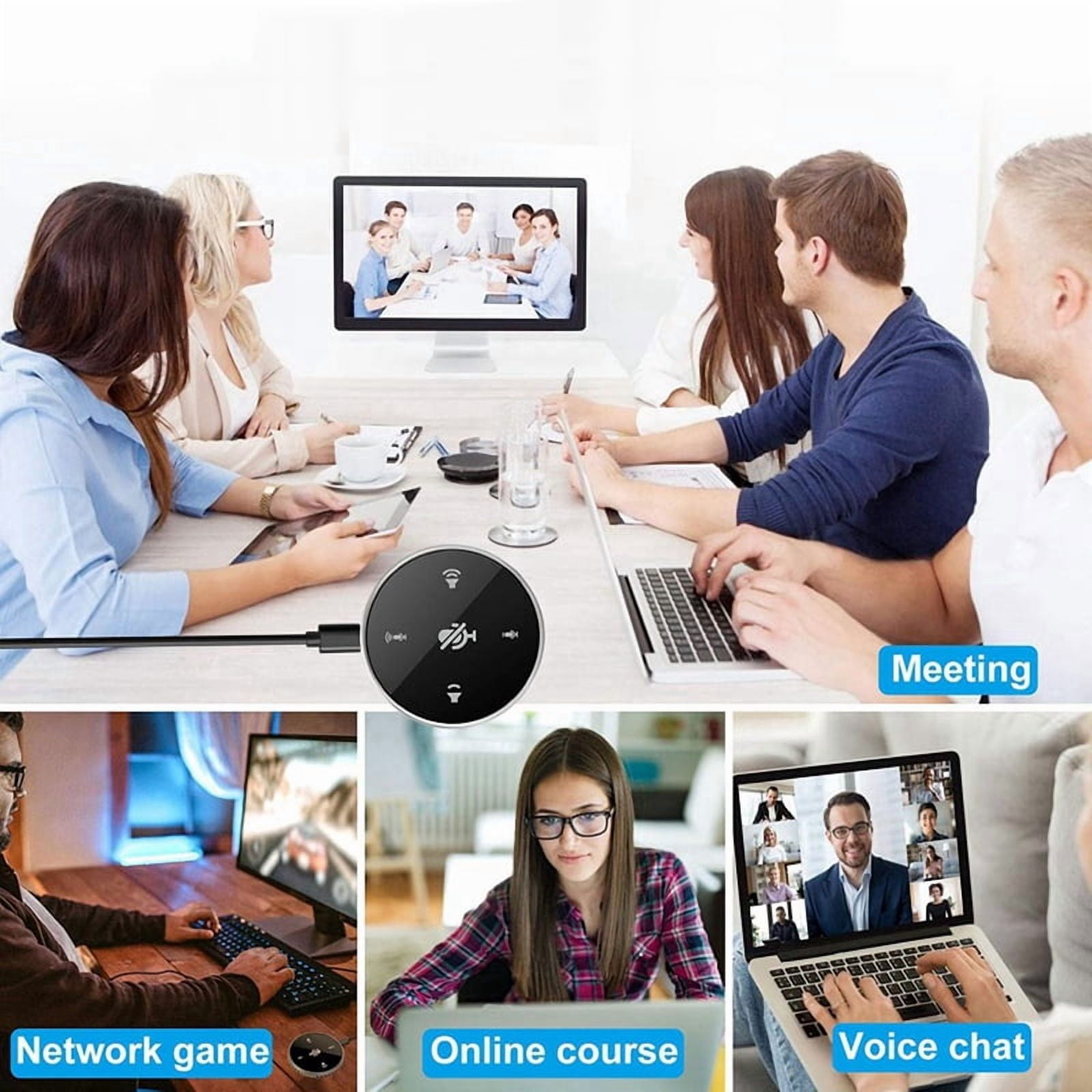 USB Conference Microphone with Speaker,Laptop Omnidirectional Computer Mic ,for Zoom Meetings,VoIP Call