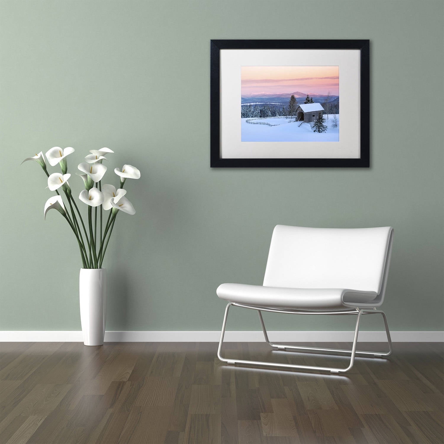 Trademark Fine Art 'Bridge on a Hill' Canvas Art by Michael Blanchette Photography, White Matte, Black Frame