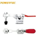 thumbnail image 2 of POWERTEC 4PK Toggle Clamp, 500 lbs Holding Capacity, 225D Quick Release Horizontal Clamps w/ Antislip Rubber Pressure Tip for Woodworking Jigs and Fixtures, Drill Press, Crosscut Sled (20326), 2 of 6