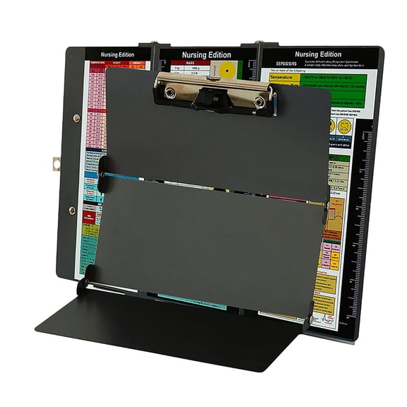 Kaskawise Nursing Clipboard Foldable Clipboard Medical Nursing Edition Cheat Sheets Aluminum 3 Layers Foldable Clipboard Nursing Pocket Size Profile Clip Nurse Clipboard Notepad for Nurses Students
