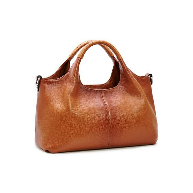 Ladies Coffee Leather Shoulder Bag Genuine Leather Handbags For Women