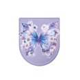 thumbnail image 6 of ZIATUBLES Butterfly Flower Print Universal Fit Toilet Lid Cover with Elastic Edges Washable Reusable Stretchable Fabric for Most Lids Bathroom Decor Accessories, 6 of 6