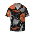 thumbnail image 5 of PAYOHTO Basketball Game Pattern Mens Hawaiian Casual Short-sleeved Shirt Tropical Summer Beach Button Down Shirts, 5 of 7