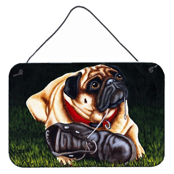 Carolines Treasures AMB1382DS812 Cluster Buster the Pug Wall or Door Hanging Prints  8x12 multicolor