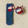 thumbnail image 2 of Christmas Fuzzy Socks with Clear Ball Fluffy Christmas Cozy Slipper Cabin Soft Winter Warm Fleece Socks for Women Teen Girls, 2 of 2