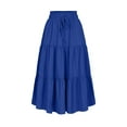 thumbnail image 4 of Dpytoraw Bohemian Style Tiered Flared Midi Skirt For Women Flowing A Line Skirt With Lightweight Fabric Perfect For Casual Wear And Beach Outings Women’s Corduroy A-Line Midi Skirt Blue, 4 of 5