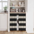 thumbnail image 6 of Black White Striped Kitchen Curtain for Berdoom Living Room Cafe 54 Inch Length, Farmhouse Vintage Shabby Chic Wood Grain Tiers Curtains Light Filtering Drapes Window Treatment 2 Panels 52"Wx54"L, 6 of 8