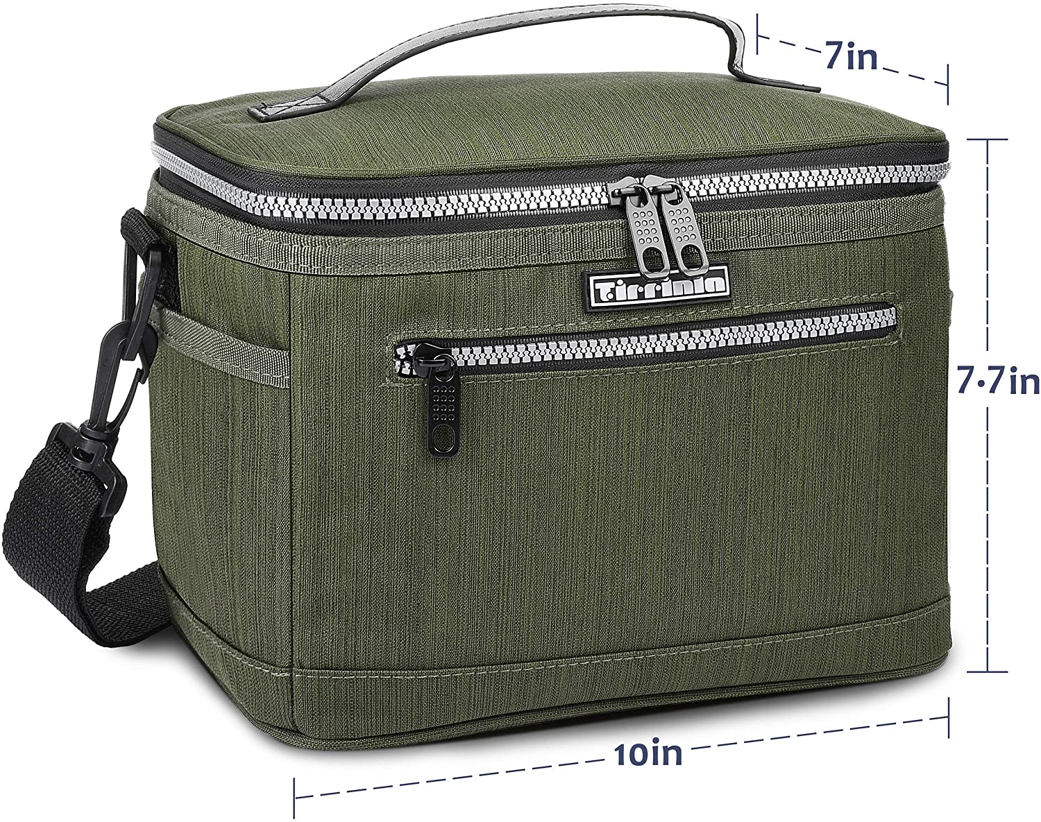 Tirrinia Insulated Lunch Bag for Women Men, Leakproof Thermal Reusable Lunch Box for Adult & Kids, Lunch Cooler Tote for Office Work Back to School, Olive - image 5 of 8