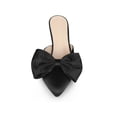 thumbnail image 6 of BLISSFUL STEP Women's Bow Pointed Toe Clear Stiletto Heel Slides Mules Black 10, 6 of 8