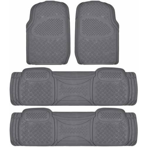 BDK Super Duty Rubber Floor Mats for Car SUV and Van 3 Rows, All