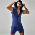 thumbnail image 4 of Hwmodou Male Rompers Male Spring Fitess Tight Jumpsuit Wear Vest Soild Button Hooded Jumpsuit Holiday Vacation Bodysuits For Man, 4 of 5
