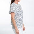 thumbnail image 7 of Elsie & Zoey Joelle XL Blue Short Sleeve Button Up Floral Blouse for Women, 7 of 7
