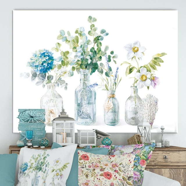 Designart - RW Fleurs de Plage I - Art Mural sur Toile Cottage