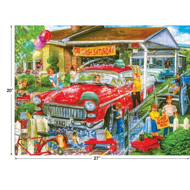 Cra-Z-Art Back to the Past 750-Piece Car Wash Sunday Adult Jigsaw