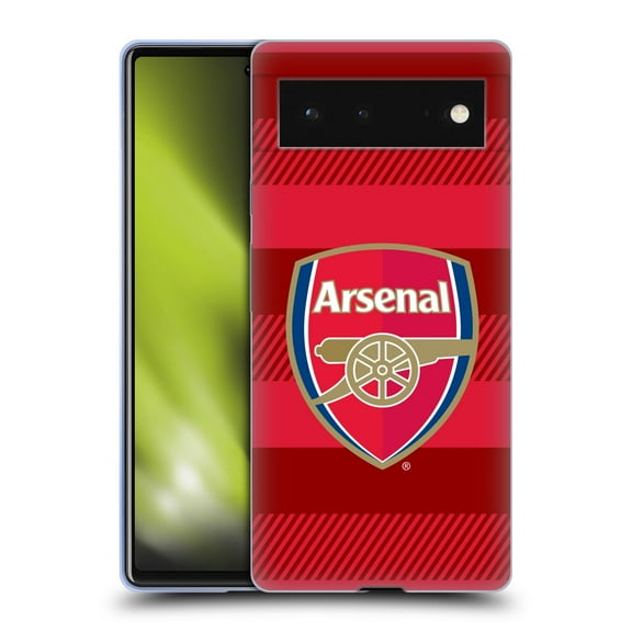 Head Case Designs Officially Licensed Arsenal FC Crest 2 Training Red Soft Gel Case Compatible with Google Pixel 6