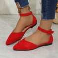 thumbnail image 2 of Wensltd Women's Flat Shoes Pointed Toe Ankle Strap Flats For Everyday Office And Casual Wear, 2 of 9