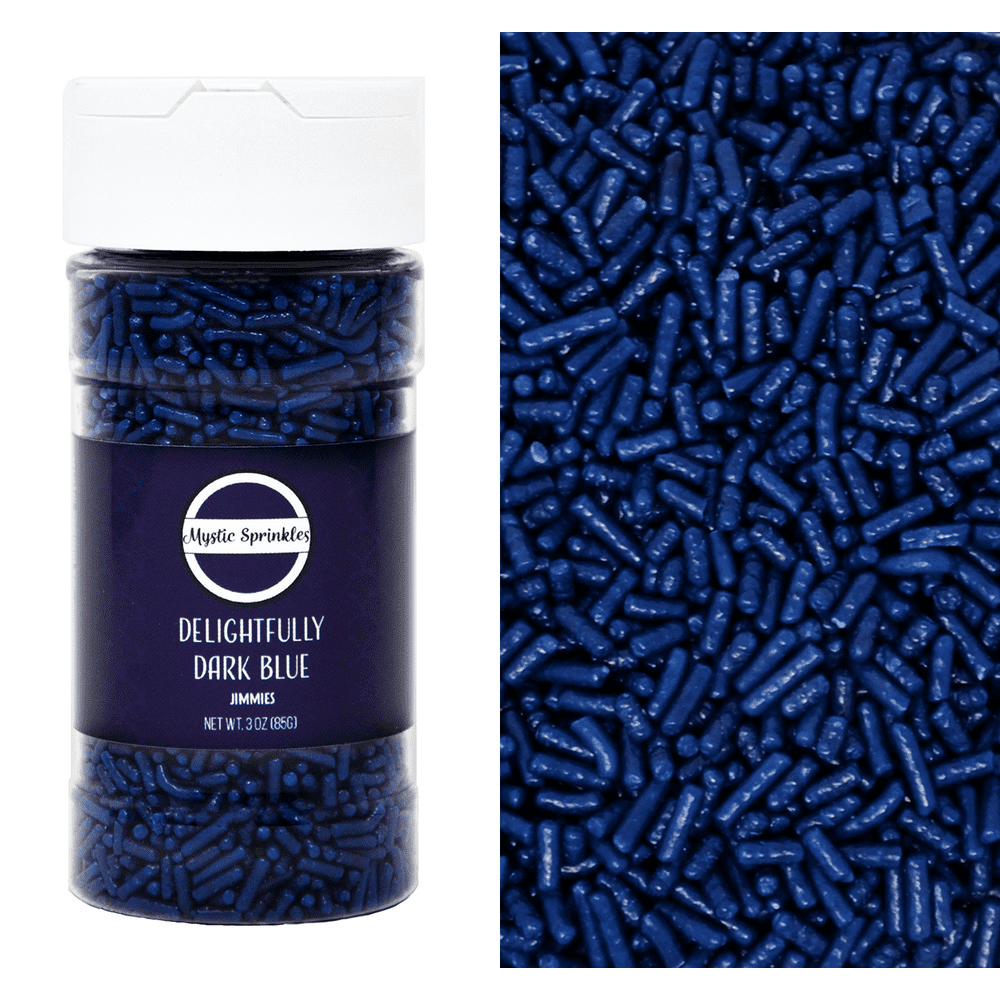 Mystic Sprinkles Delightfully Dark Blue Jimmies Sprinkles 3oz Bottle