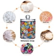 thumbnail image 6 of Yayeee 4 Pack Qtip Holder Bathroom Cotton Swab Canister with Lid Clear Dispenser Set, Floral Fiesta, 6 of 6