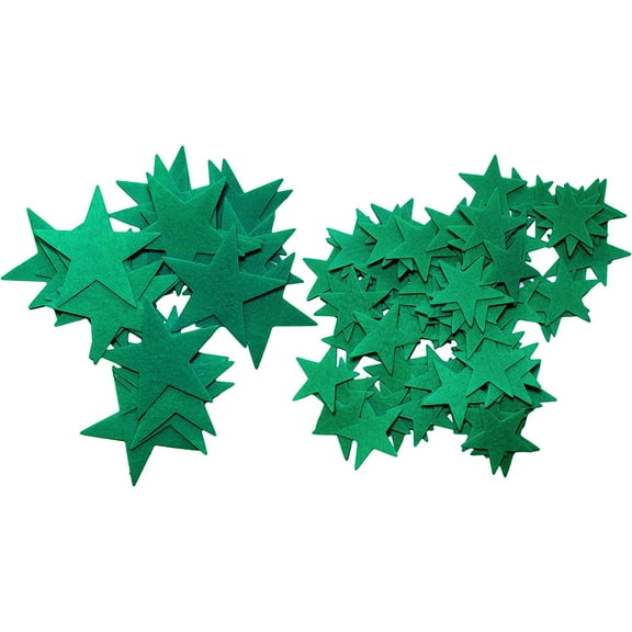 Playfully Ever After 1.5 and 3 inch Combo Size Stiff Felt Stars 46pc (Green)