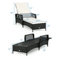 thumbnail image 2 of Costway 2PCS PE Rattan Chaise Lounge Chair Recliner Adjustable Pillow Black, 2 of 10
