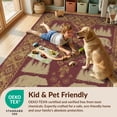 thumbnail image 4 of Design&I 4'x6' Washable Area Rug Wildlife Forest Southwestern Border Cabin Distressed Vintage Playful Expressive for Dorm Room, Living Apartment, Flatweave Daily Traffic Ready, 4 of 7