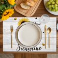 thumbnail image 4 of Sunflowers Placemats Set of 4, Farmhouse Retro Pastoral Floral Wooden Grain Placemats for Dining Table, Place Mats for Kitchen Tabletop, Waterproof Wipeable Dining Table Mats Set, 4 of 9