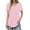 Light Pink, variant on Long T Shirts for Women Short Sleeve Summer Tops V Neck Plain Loose Casual Blouse Tunic Tops Tee Shirt