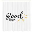 thumbnail image 2 of Ambesonne Minimalist Shower Curtain, Simplistic Summer Times, 69"Wx84"L, Marigold White and Black, 2 of 4