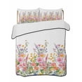thumbnail image 2 of Pink Flowers Full Size Down Alternative Comforter,Lightweight Comforter Quilt Bedding Set with Pillow Shams Spring Floral Daisy Farmhouse Pastoral Botanical Bed Comforter Duvet Insert 78"x90", 2 of 7