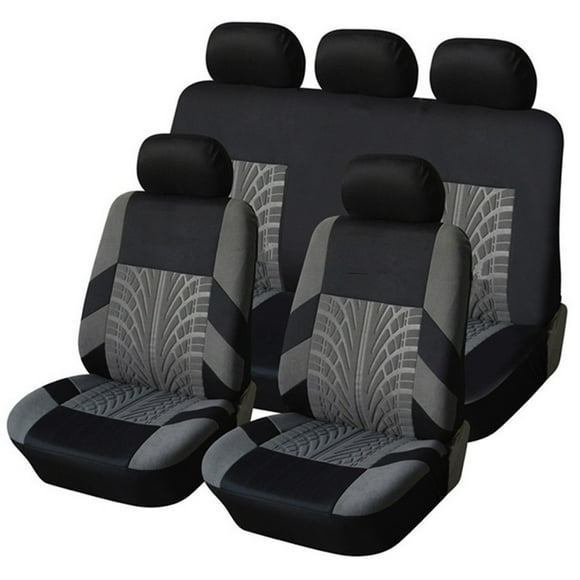 9Pcs Luxury Car Seat Covers Front +Back Seat Black Scratch proof Four Seasons Bottoms Protectors,Compatible with 90% Vehicles for Most Car Truck Suv Van Seam Style