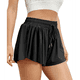 thumbnail image 3 of Pantalones Cortos Deportivos para Mujer, para Gimnasio, Yoga, Correr, Tenis, Falda Pantalón, Ropa Informal de Verano. Negro S, 3 of 8