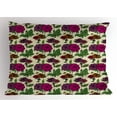thumbnail image 1 of Dahlia Pillow Sham, Floral Illustration in Vintage Style with Dahlia Blossoms and Green Leaves Artwork, Decorative Standard Size Printed Pillowcase, 26 X 20 Inches, Multicolor, by Ambesonne, 1 of 2