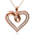 thumbnail image 1 of 14K Rose Gold 1/4ct Diamond Heart Pendant Necklace New, 1 of 2