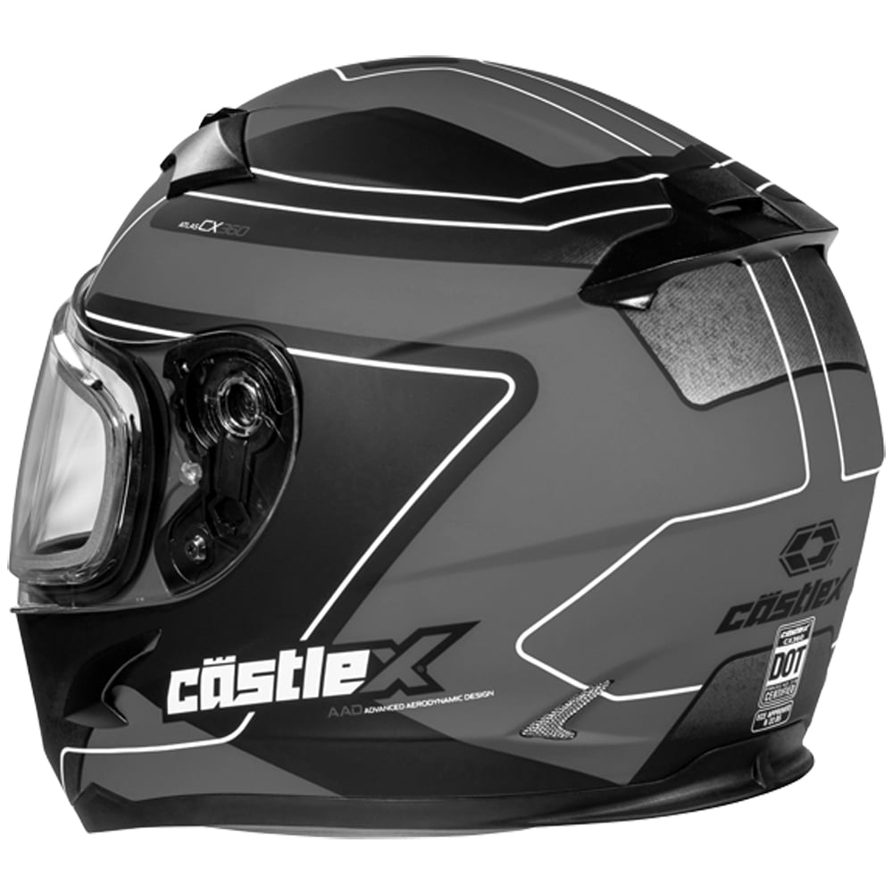 Castle X, 35-9178, Youth Full Face Helmet - Single Lens - DOT Approved - CX360 - Matte Charcoal/Black - X-Large