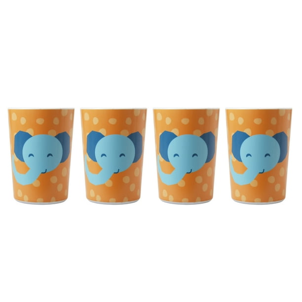 Mainstays 4 Pack Melamine Kids' Cup, Animal Fun