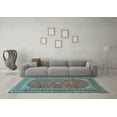 thumbnail image 3 of Ahgly Company Indoor Rectangle Medallion Light Blue Traditional Area Rugs, 8' x 12', 3 of 4
