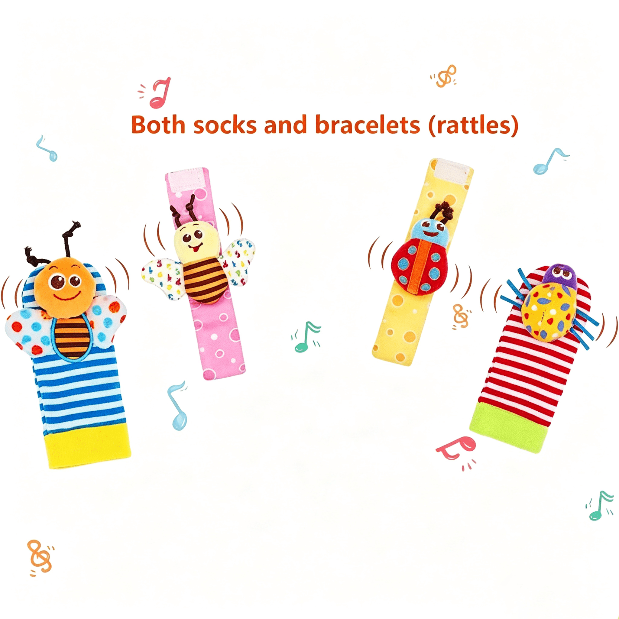 Baby Ringing Toy Set, Baby Gripping Ringing, Easy to Grasp Sensory Buckle, Baby Development Learning Music Toy, Newborn Shower Birthday Gift 1 2 3 4 5 6 7 9 10 12 Months Boy and Girl