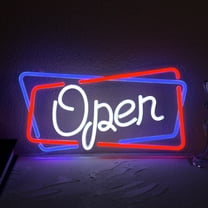 UPONRAY "Open" Neon Sign, 13.78×7.6 Inch Real Neon Light, Dimmable & USB Powered, Hanging & Wall Mounted, for Store Shop Cafe Bar Pub Club Business Decor, Energy Saving