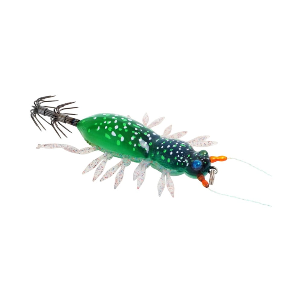 GRIMPEX Squid Jig Egi 5.5cm 8.9G Uv Glow Jumping Shrimp Design for Night Fishing 5# Dark Green