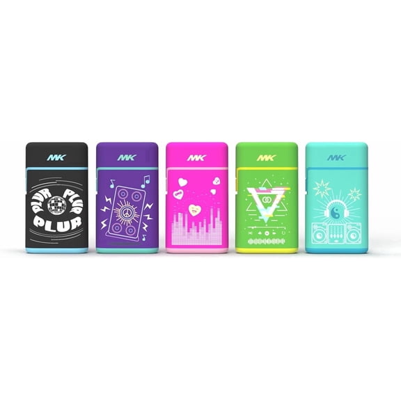 MK Lighter 5-Pack Torch Flame Pocket Lighters, Refillable and Multipurpose, Ideal for Candles, BBQ, Camping, and Everyday Use (EDM-Plur-5PC)
