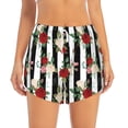 thumbnail image 2 of Goofa Rose Flowers Printed Women 2 in 1 Running Shorts,Quick Dry Athletic Workout Shorts,High Waisted Athletic Shorts with Liner Pockets-XX-Large, 2 of 9