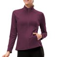 thumbnail image 1 of Veste de Sport pour Femmes Col Roulé Ajustée Poches Zippées Séchage Rapide Vestes de Course en Plein Air, 1 of 7