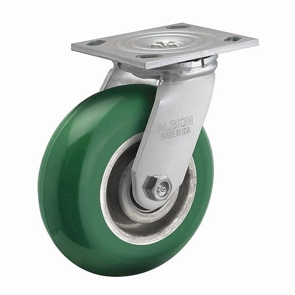 Albion Plate Caster,Swivel,Polyurethane,6 1/2"H 16PM05228S