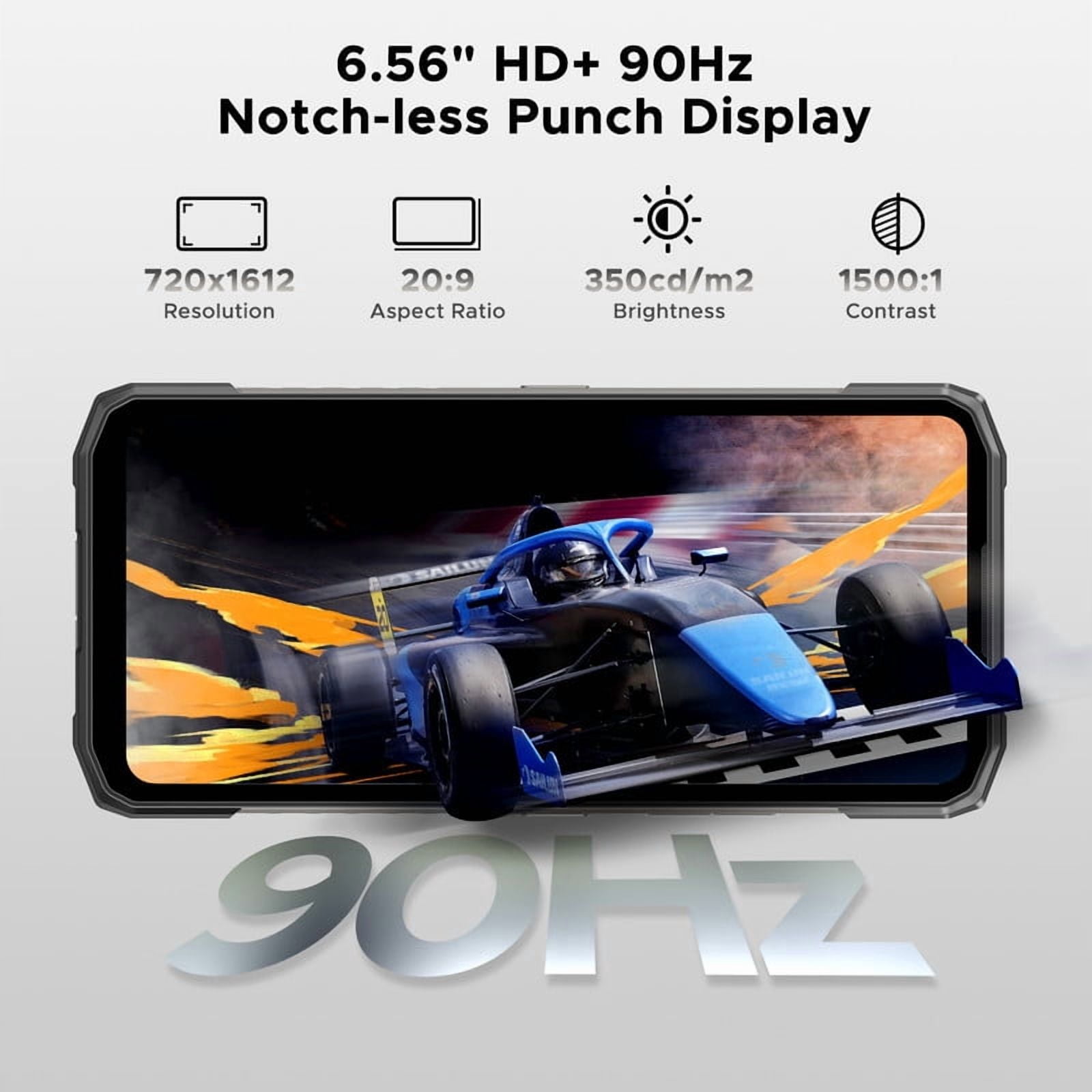 DOOGEE Blade 10 Max Rugged Phone Unlocked,10300mAh Rugged Smartphone,6.56" HD+ 1.54" Dual Screen,20GB+256GB/2TB,4G Dual SIM Android Waterproof Phone,3 Card Slots/NFC/Face ID/OTG