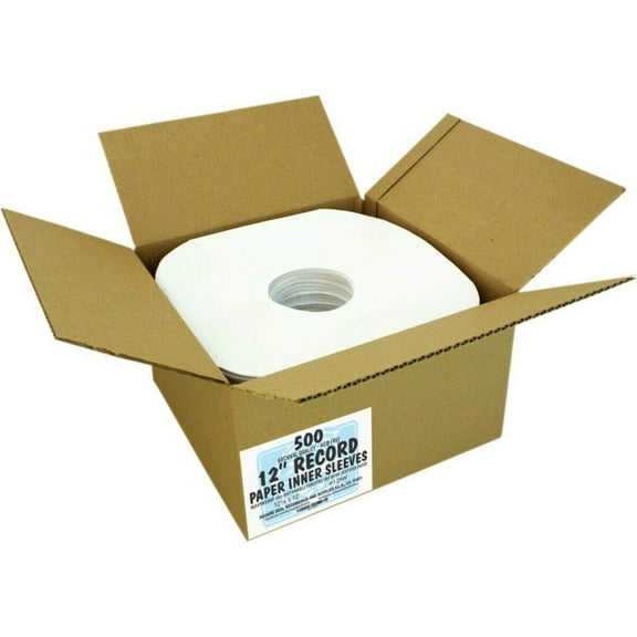 12" Vinyl Record Sleeves - Heavyweight White Paper Inner Sleeves - Archival Quality, Acid-Free! Set of 500#12IW