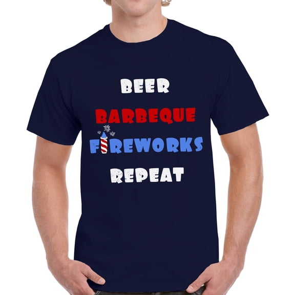Funny 4th of July Shirts for Men - BBQ Party Graphic Tees